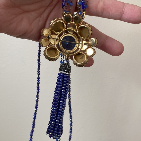 NWT Repurposed Vintage Pendant Triple Strand Long Bead Tassel Ne… - Picture 10 of 10
